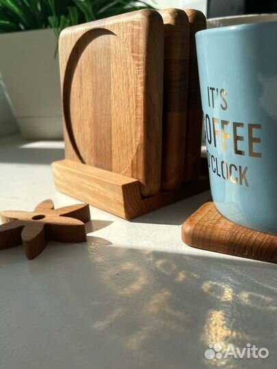 Деревянные подставки подстаканники под кружки стак