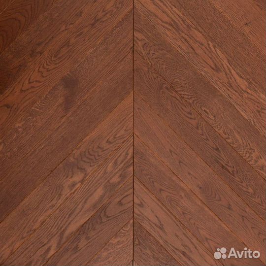 Lab Arte Елка Chevron Французская Дуб Рустик Табак лак 400/328х125х14/60 Темно-коричневый