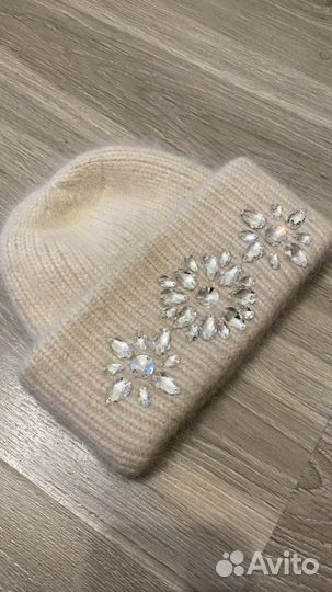 Пушистая шапка из пуха норки детская