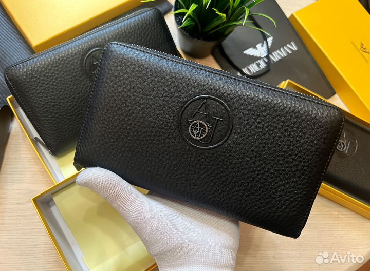 Кошелёк кожаный Armani двойной