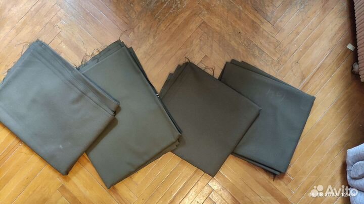 Отрез ткани СССР военная, зелёная, и