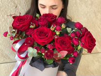 Букет цветов розы, кустовые пион. розы, доставка