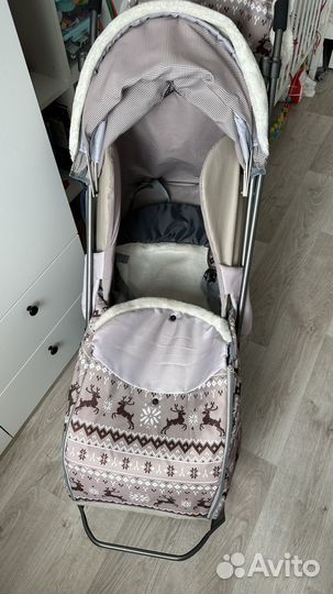 Санки коляска с колесами