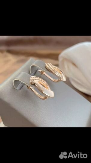 Серьги золочение 585