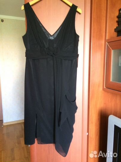 Новое вечернее чёрное платье без рукавов vera mont