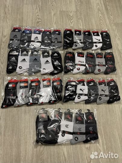 Новые мужские носки Adidas, Nike, Puma, Fila, CK