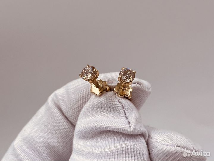 Золотые Серьги 585 пробы с бриллиантами. Рассрочка