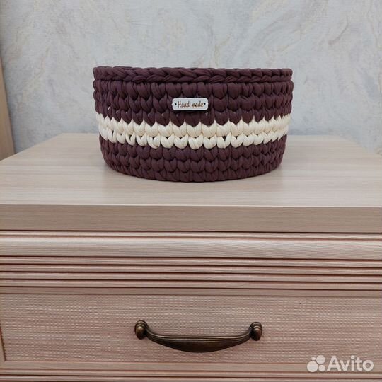 Набор вязаных корзинок для хранения