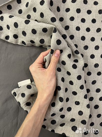 Наволочки декоративные льняные в горошек