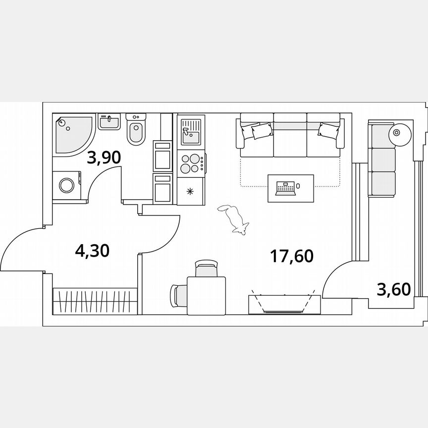 Квартира-студия, 64,7 м², 11/13 эт.