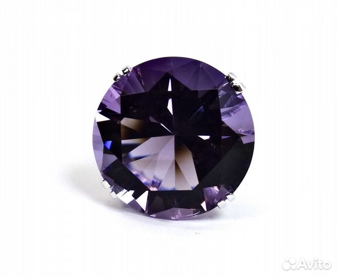 Крупное золотое кольцо с аметистом р 16