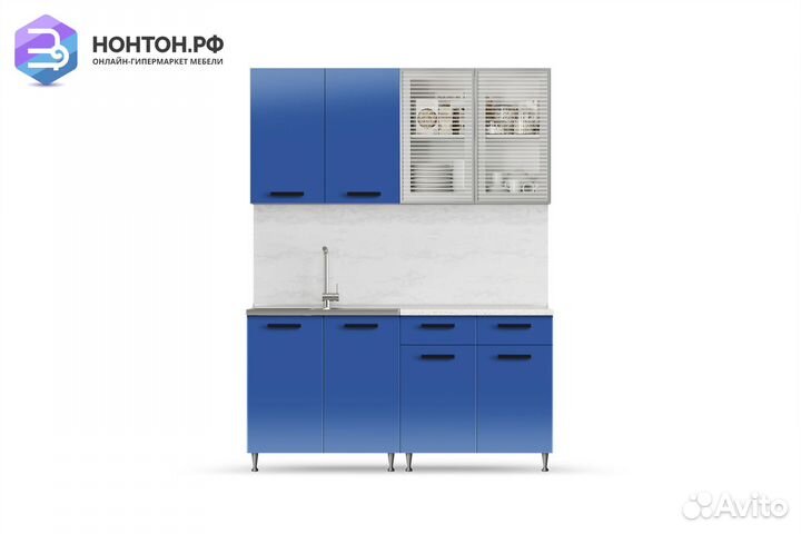 Кухня Рио-1 1.6м синяя