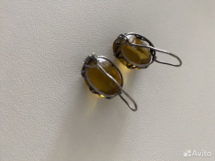 Серебряные серьги СССР 875 пробы