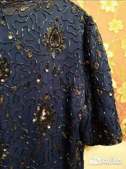Платье вечернее винтаж шёлк пайетки