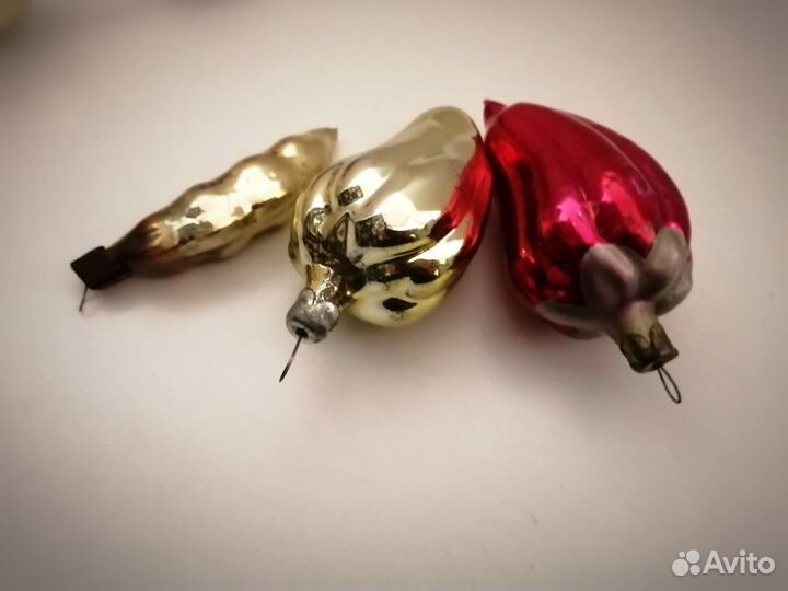 Елочные игрушки СССР (фрукты, овощи)