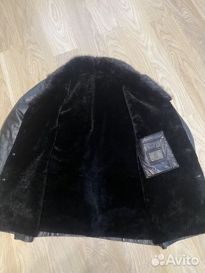 Дублёнка Куртка мужская зимняя кожаная