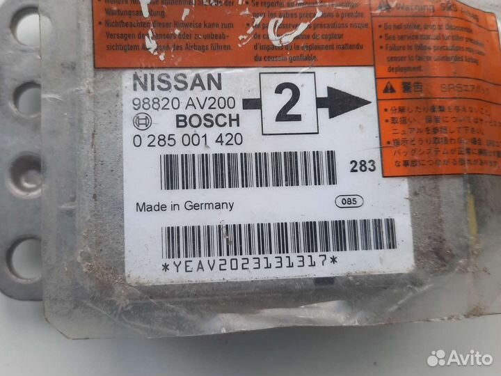 Блок управления srs Nissan Primera P12 98820av200
