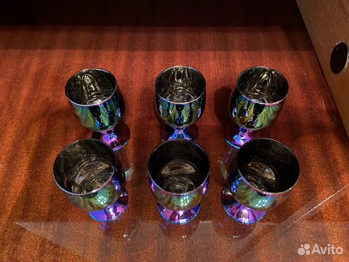 Рюмки на ножке цветные 6шт