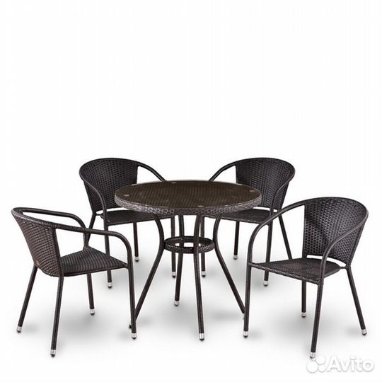 Комплект плетеной мебели T282ANT-Y137C-W53 Brown