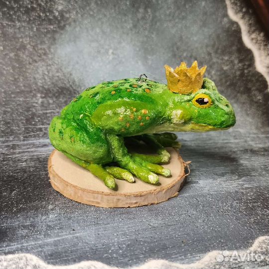 Ватная елочная игрушка царевна лягушка
