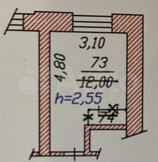 Комната 13 м² в 1-к., 5/9 эт.