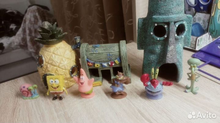 Декорации для аквариума спанч боб