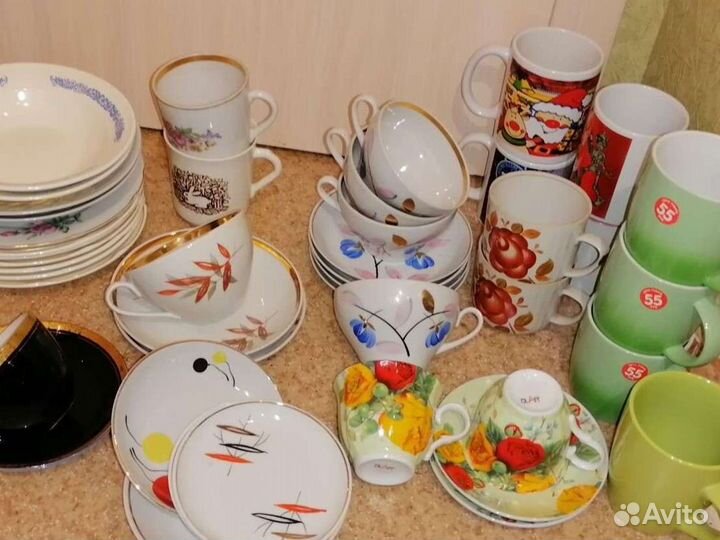 Бокалы, тарелки, за 1 позицию