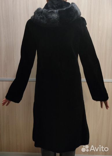 Шуба нутрия с капюшоном