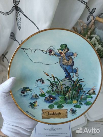 Тарелки с комическими сюжетами, рыбалка