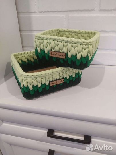 Вязаные корзины из трикотажной пряжи