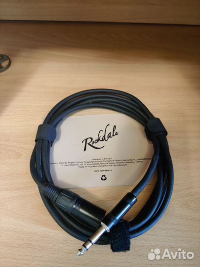 Кабель rockdale- 3m XLR male - Jack 6.3