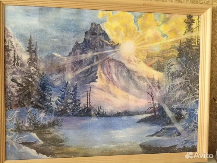 Картина акварель пейзаж