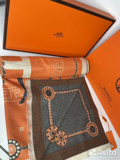 Шарф Hermes оранжевый