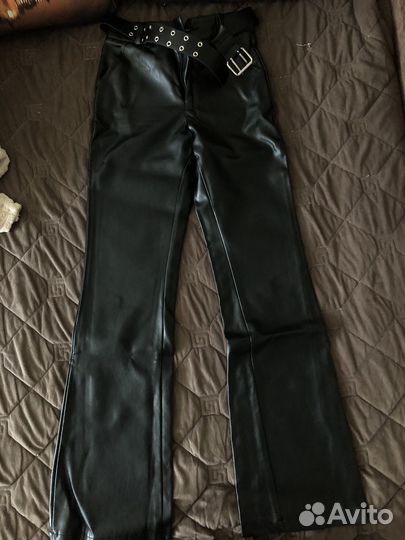 Кожаные штаны клеш
