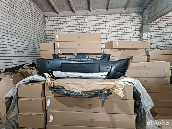 Бампер передний приора цвет темно - серый (Борнео)