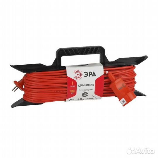 Удлинитель на рамке 1 гнездо 10м (пвс 2х0,75) эра