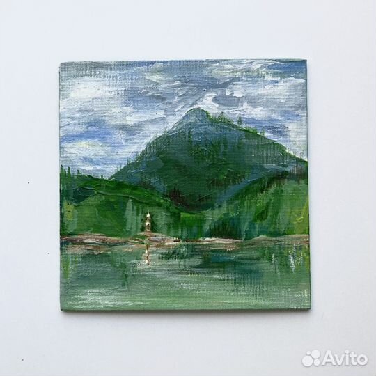 Картина «Изумрудное озеро» 15х15