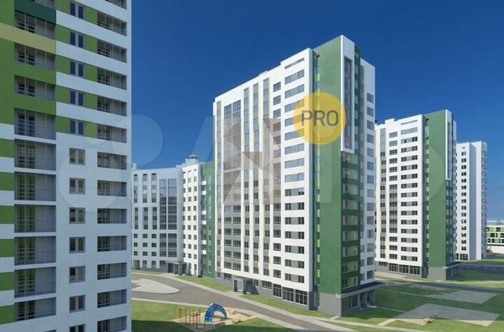 2-к. квартира, 53,9 м², 1/16 эт.
