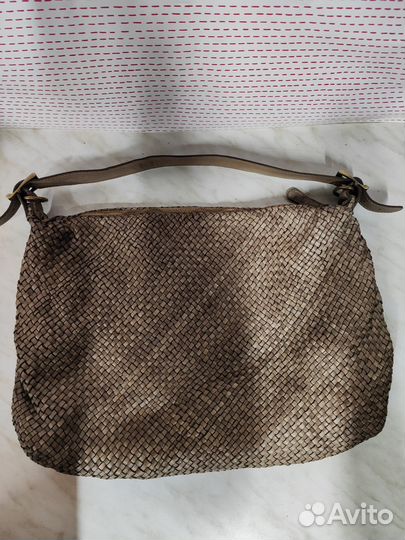 Сумка(Италия) винтаж, ручная работа, вареная кожа