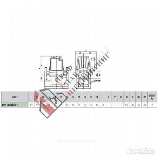 Насос BPH 180/360.80T PN10 3х230-400В/50Гц DAB 505