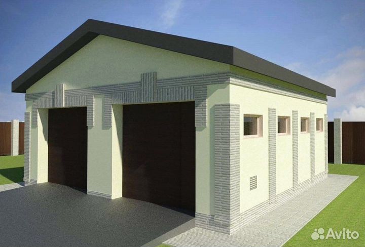 Гараж из газобетона быстровозводимый на участке