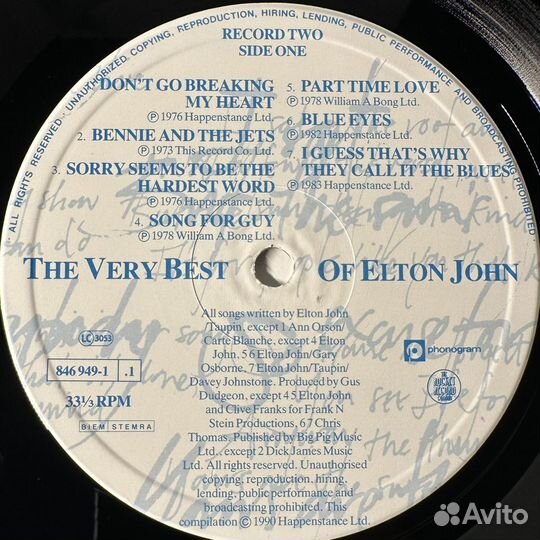 Elton John – The Very Best Of Elton John 2LP