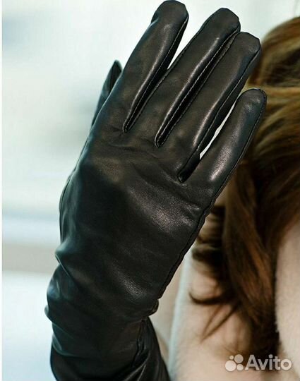 Перчатки кожаные длинные