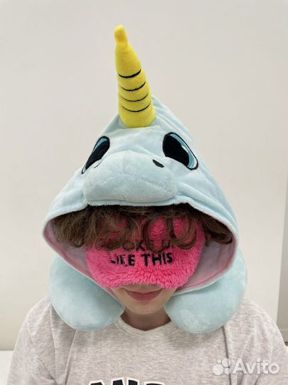 Подушка для самолета единорог