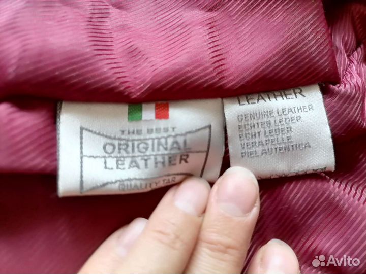 Итальянское кожанное пальто с натуральным мехом