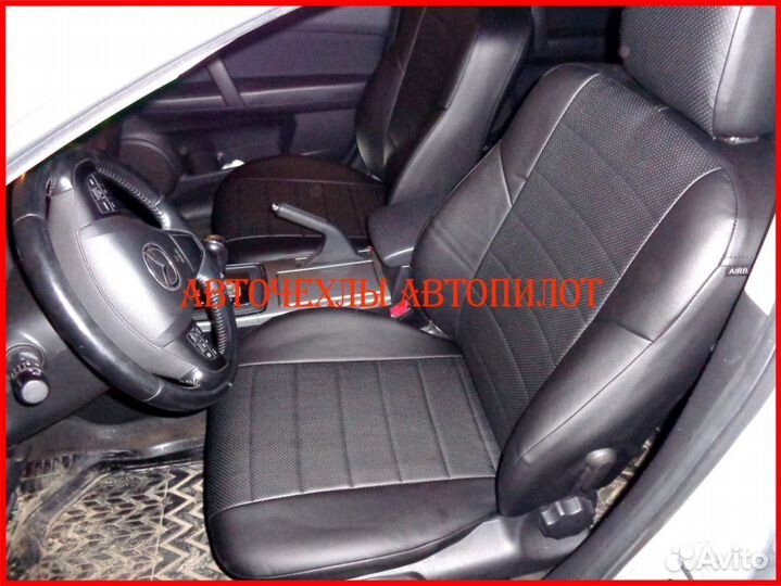 Чехлы Автопилот Mazda 6 gh из экокожи чёрные Класс