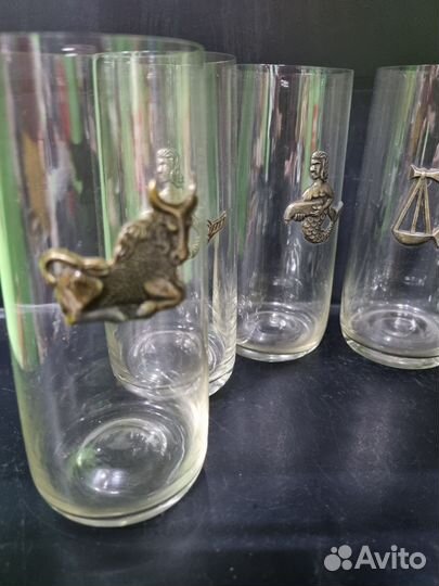 Стаканы с латунными накладками 