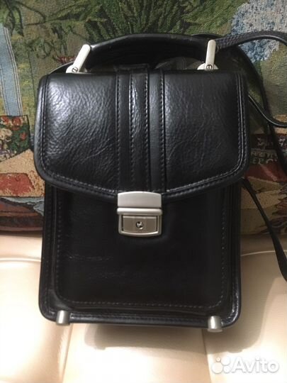 Барсетка кожаная мужская через плечо