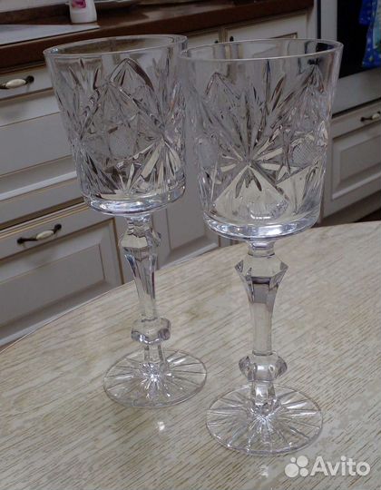 Хрустальные фужеры кубики
