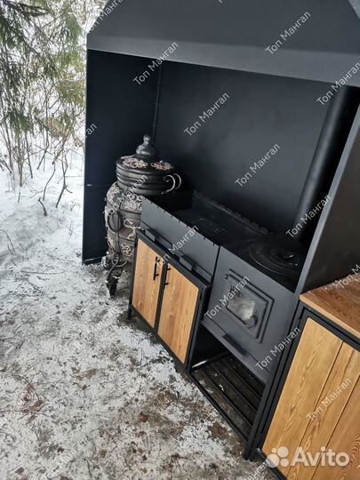 Мангальная зона с крышей